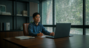 Professional teaching English to Mandarin in office